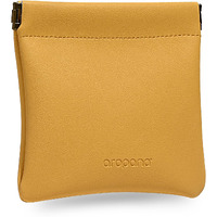 Aropana Self Closing Leather Purse Portable Earphone AirPods Pouch Mini Storage Jewellery Bag Coin Card Holder for Men & Women (11.5CM  11CM) Bright Yellow