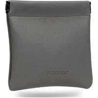 Aropana Self Closing Leather Purse Portable Earphone AirPods Pouch Mini Storage Jewellery Bag Coin Card Holder for Men & Women (11.5CM  11CM) Fossil Grey