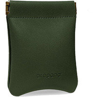 Aropana Self Closing Leather Pouch Portable Earphone AirPods Pouch Mini Storage Jewellery Bag Coin Card Holder for Men & Women (8.5CM  11CM) Deep Green