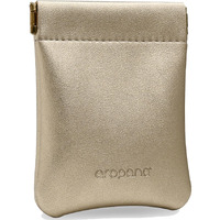 Aropana Self Closing Leather Travel Organiser Earphone AirPods Case Cosmetic Makeup Pouch Jewellery Bag Contact Lens Pouch Card Holder Mini Wallet for Men & Women (8.5CM  11CM) Glitter Bronze