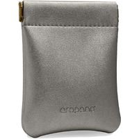 Aropana Self Closing Leather Travel Organiser Earphone AirPods Case Cosmetic Makeup Pouch Jewellery Bag Contact Lens Pouch Card Holder Mini Wallet for Men & Women (8.5CM  11CM) Glitter Grey
