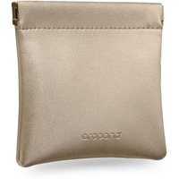 Aropana Self Closing Leather Purse Portable Earphone AirPods Pouch Mini Storage Jewellery Bag Coin Card Holder for Men & Women (11.5CM  11CM) Glitter Bronze