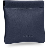Aropana Self Closing Leather Purse Portable Earphone AirPods Pouch Mini Storage Jewellery Bag Coin Card Holder for Men & Women (11.5CM  11CM) Navy Blue