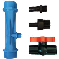 APPSTER 12" Venturi Set Farming Water Tube Fertilizer Injectors Device, 2 Inch (63 Mm) | (Length : 12" Inch, Threaded) For Agriculture Irrigation System, Chemical Injection, Black