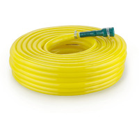 Garbnoire 15 Meter 0.5 Inch PVC Yellow Water Pipe| Lightweight, Durable & Flexible| Hose with Accessories Connector & Clamps| Watering Garden, Cleaning, Outdoor-Indoor Use (15 Meter (49.21 Feet))