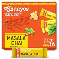 Chaayos Instant Tea Premix - Masala Chai Flavour - Regular Sugar (14 Grams * 36 Sachets) (Makes 100Ml) | Masala Tea Powder | Premix Tea | Masala Chai | Assam Tea | Desi Chai
