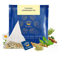 TEA SENSE Turmeric Chamomile Tea | 15 Pc Pyramid Bags | Healthy Blend with Ashwagandha | Caffeine Free