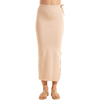 NYKD Seamless Spandex Saree Shapewear for Women Petticoat/Peticote with Drawstring Saree Shapewear, NYSH021, Nude, M, 1N