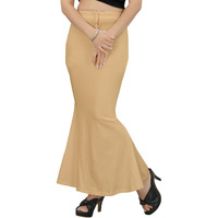 KASHIKAY CREATION Cotton Lycra Saree Shapewear Petticoat for Women, Stretchable Saree Shaper Petticoat Inskirt, Shape wear Dress for Saree, Skirts (Medium, Beige)