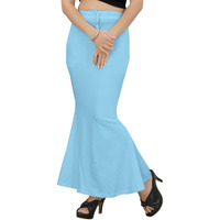 KASHIKAY CREATION Cotton Lycra Saree Shapewear Petticoat for Women, Stretchable Saree Shaper Petticoat Inskirt, Shape wear Dress for Saree, Skirts (XX-Large, Sky Blue)