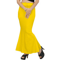 KASHIKAY CREATION Cotton Lycra Saree Shapewear Petticoat for Women, Stretchable Saree Shaper Petticoat Inskirt, Shape wear Dress for Saree, Skirts (XXX-Large, Yellow)