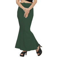 KASHIKAY CREATION Cotton Lycra Saree Shapewear Petticoat for Women, Stretchable Saree Shaper Petticoat Inskirt, Shape wear Dress for Saree, Skirts (Medium, Bottle Green)