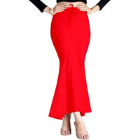 Symvi Cotton Blended Saree Shapewear for Woman (XL, Red)