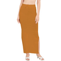 DESI GIRL - Stretchy Cotton Saree Shapewear Petticoat for Women | Fishcut Petticoat with Side Slit for Easy Movement | Shape Wear for Sarees | Petticoat with Drawstring | Honey | S
