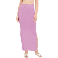 DESI GIRL - Stretchy Cotton Saree Shapewear Petticoat for Women | Fishcut Petticoat with Side Slit for Easy Movement | Shape Wear for Sarees | Petticoat with Drawstring | Frost Pink | S