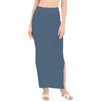 DESI GIRL - Stretchy Cotton Saree Shapewear Petticoat for Women | Fishcut Petticoat with Side Slit for Easy Movement | Shape Wear for Sarees | Petticoat with Drawstring | Smoke Grey | 2XL