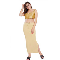 RANI SAAHIBA Womens Stretchy Slim Fishcut Petticoat Cotton Saree Shapewear(SHP61_L/XL_Ivory)