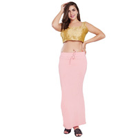 RANI SAAHIBA Womens Stretchy Slim Fishcut Petticoat Cotton Saree Shapewear(SHP57_S/M_Rose Pink)