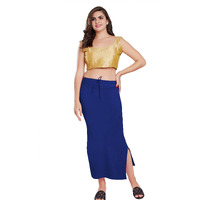 RANI SAAHIBA Womens Stretchy Slim Fishcut Petticoat Cotton Saree Shapewear(SHP6_S/M_R. Blue)