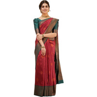 SGF11 - Womens Kanjivaram Soft Silk Saree With Blouse Piece (Maroon)