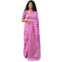 Kiaaron Womens Ikat Hand Block Print Jaipuri Cotton Mulmul Saree with Blouse Piece - Black_127