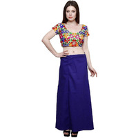 Sabhyatam Girls/Womens 100% Pure Cotton Petticoat Saree Petticoat (Waist Size-38) Royal Blue