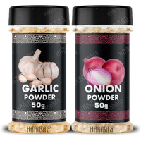 HARIBAS Combo Dry Onion Powder and Garlic Powder 50gm Each | For Cooking & Baking | Gluten Free Seasoning