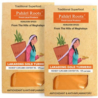 Pahari Roots 8  12% High Curcumin Gold Lakadong Turmeric Powder 400g Jaintia Hills, Meghalaya | Haldi | Healing Aromatic Flavorful |Fresh Harvest| 400gm