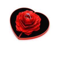 wonuu Engagement Ring Box,Ring Rose Box Surprise Jewelry Storage Holder for Woman as Proposal Engagement Ring Jewelry Gift Case in Valentines Day ect. (Heart Shaped-Pink)