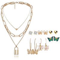 YouBella Fashion Jewellery Gold Plated Necklace and Earrings Combo Jewellery Set for Girls and Women (Gold) (Style 5)