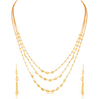 Sukkhi Classic 3 String Gold Plated Necklace Set for women
