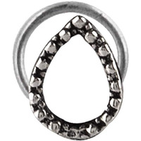 abhooshan Silver Alloy Nose Pin Studs for Women and Girls Stylish and Latest Gift for Wife Friend Mother Sister (Hollow Pear Shape)