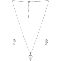 ZAVYA BigPearl 925 Pure Silver Jewellery Set With Certificate of Authenticity JS 70045 C