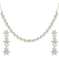 Swasti Jewels Made with Sparkling Swiss Crystals Necklace and Earrings Set For Women White