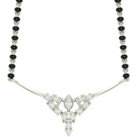 Clara 925 Sterling Silver Alice Mangalsutra Tanmaniya Pendant With Chain Gift for Women and Girls