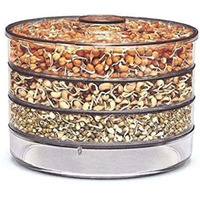 Stewit Sprout Maker with 4 Compartments for Multi Purpose Use - Plastic Grocery Container Sprouted Grains Seeds Dal Channa Chole Ragi Organic Sprouting Jar (500ml,4-Layer)