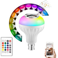 Gesto 12 Watt RGB Bulb - B22 Wireless Music bulb With Bluetooth Speaker,Rgb Lights for room |Color Changing Disco lights for Home,Speaker Bulb Party Lights, Remote Controlled Wifi Led Bulb-Pack of 1