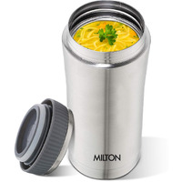 Milton Optima 350 Thermosteel Hot and Cold Flask, 350 ml, Silver | Vacuum Insulated | Rust Proof | Leak Proof | Tea | Coffee | Juice