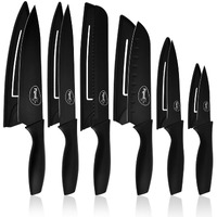 Pigeon by Stovekraft Edge Carbon Knife Set 6 Pcs (Black)