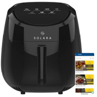 SOLARA Xtra Large Digital Air Fryer for Home Kitchen with 8 Pre set modes for Indian cooking, 5.5L basket, 1500 Watts, Mobile app with 100+ recipe eBook and Videos, Black