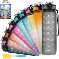SOLARA 1L Sipper Water Bottle with Motivational Time Marker, Sipper Bottle for Adults, Water bottle for Gym, Office | Mobile app with Drinking water reminder | Mysterious Grey | 1 Litre