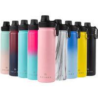SOLARA Insulated Water Bottle 650ml, Hot Water Bottle, Thermosteel Water Bottle for Travel, Home, Office, School, Gym, Adults, Water Bottle Hot and Cold, Sipper Bottle, Angle Pink