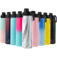 SOLARA Insulated Water Bottle 650ml, Hot Water Bottle, Thermosteel Water Bottle for Travel, Home, Office, School, Gym, Adults, Water Bottle Hot and Cold, Sipper Bottle, Elegant Marble