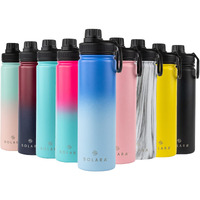 SOLARA Insulated Water Bottle 650ml, Hot Water Bottle, Thermosteel Water Bottle for Travel, Home, Office, School, Gym, Adults, Water Bottle Hot and Cold, Sipper Bottle, Blue Wave
