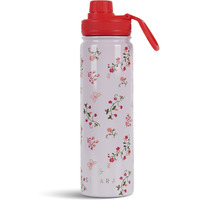SOLARA Insulated Water Bottle 650ml | Hot Water Bottle | Hot and Cold Thermosteel Bottle for Travel, Home, Office, School | Hot and Cold Sipper Bottle | Pink Vines