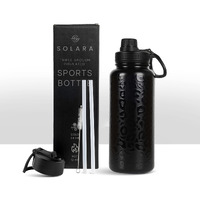 SOLARA Insulated Water Bottle 1 Liter, Hot Water Bottle, Hot and Cold Thermosteel Bottle for Travel, Home, Office, School, Hot and Cold Sipper Bottle, Black Leopard