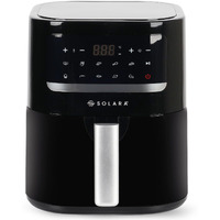 SOLARA Large Digital Air Fryer for Home Kitchen with 10 Pre set modes for Indian cooking, 4.5L basket,1500 Watts, Mobile app with 100+ recipe eBook and Videos, Black, Large (4.5L)
