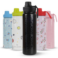 SOLARA Insulated Water Bottle 650ml, Hot Water Bottle, Thermosteel Water Bottle for Travel, Home, Office, School, Gym, Adults, Water Bottle Hot and Cold, Sipper Bottle, Black Leopard