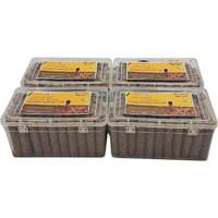 GAVO HARSHIDDHI Natural Cow Dung Spl Sandalwood Chandan Dhoop Batti - 240 Pieces Natural Organic Herbs Incense Dhoop Sticks for Puja Hawan Prayer 2.5 inches