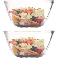 Femora Borosilicate Glass Microwave Safe All-Purpose Mixing Bowl,400 ML, Set of 2
